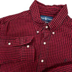 Ralph Lauren Shirt Men's Size Large Flannel Red/Black Check